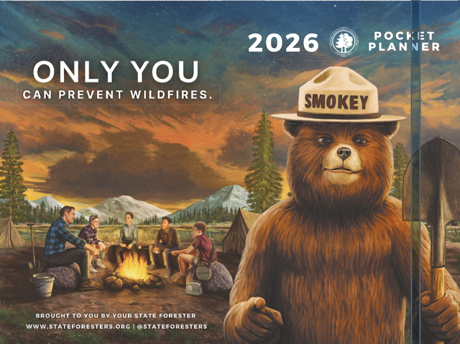 2026 Smokey Bear Pocket Planners - Option A (pack of 50) Nighttime with Campfire