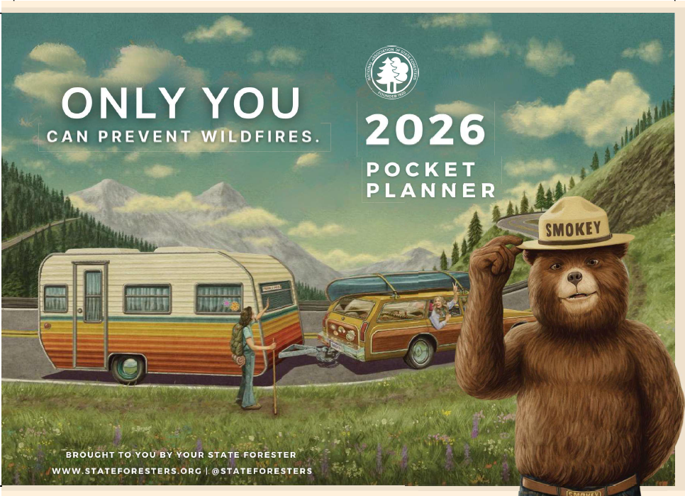 2026 Smokey Bear Pocket Planners & Vinyl Cover - Option B (singles) Evening with Camper