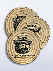 Smokey Bear Wood Coasters (pack of 25)